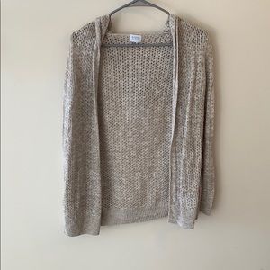 Spring hooded tan cardigan